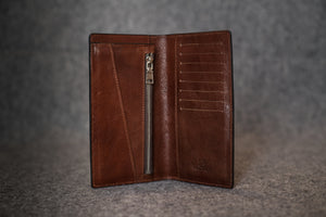 *NEW* HAUTE CHECKBOOK WALLET, RED BROWN