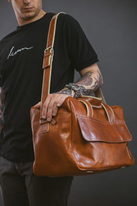 No.07 PARTNER TRAVEL BAG, COGNAC