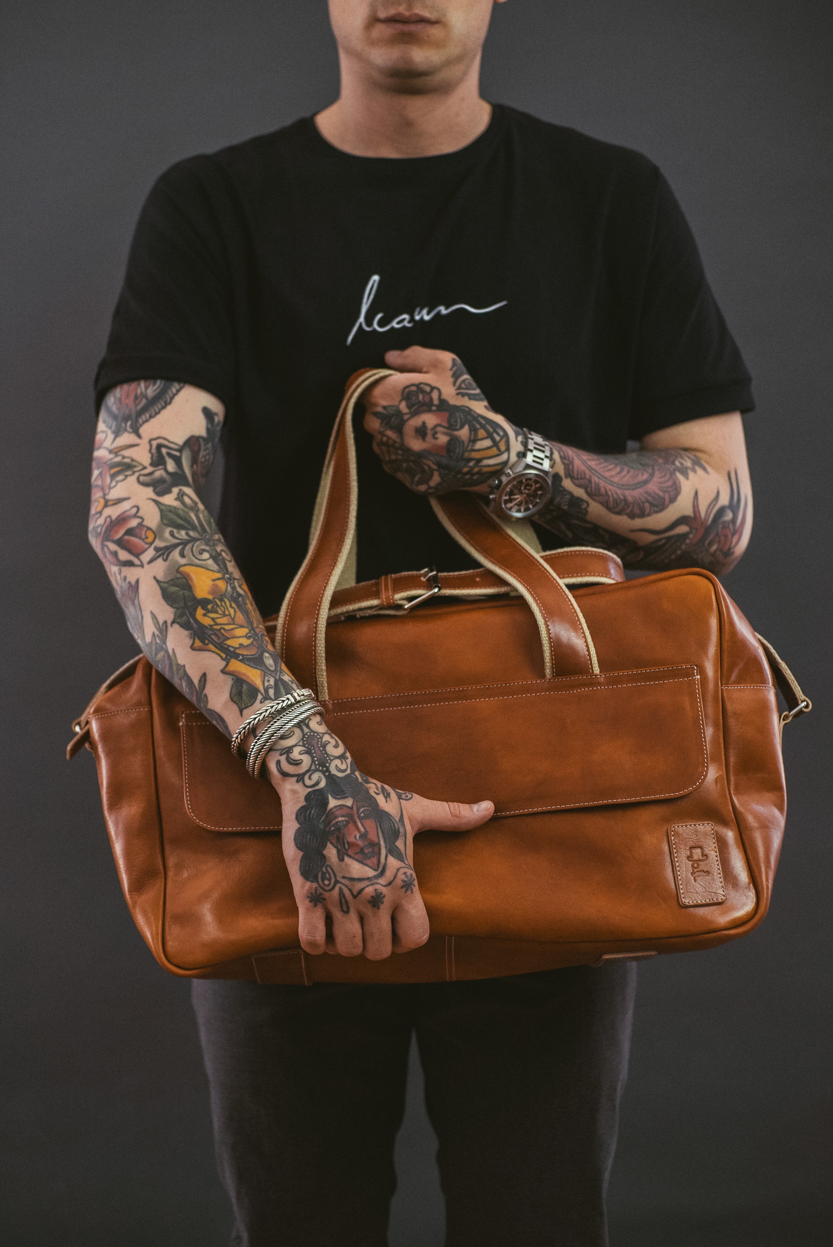 No.07 PARTNER TRAVEL BAG, COGNAC