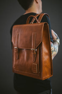 No.01 COMPANION LEATHER BACKPACK, BROWN