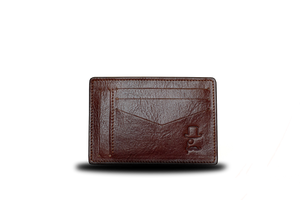 *NEW* SLENDER CARD HOLDER, RED BROWN